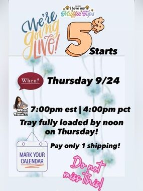 LIVE THURSDAY SEPTEMBER 24th @ 7:00pm Est | 4:00pm PCT | $5 STARTS | CU THERE!